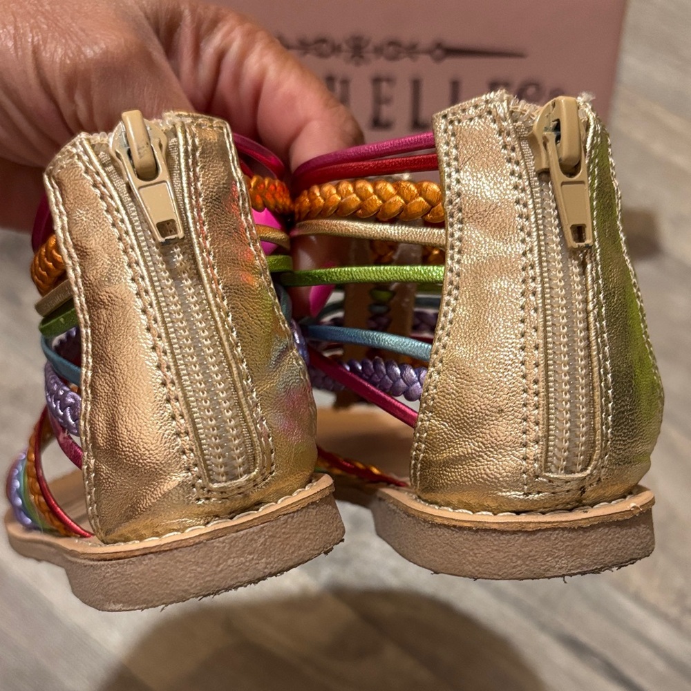 Seychelles Kids Rainbow Braided Gladiator Sandals - Rainbow Straps - Picture 2 of 6